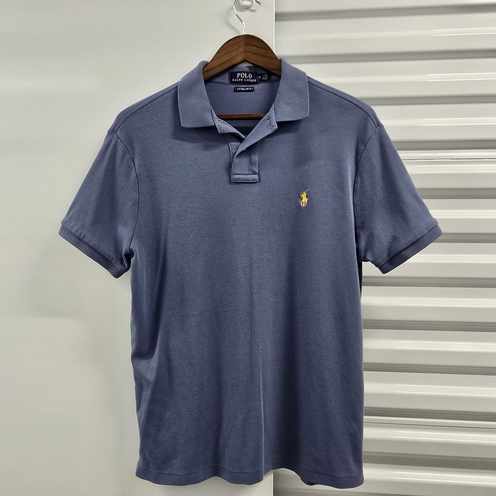 Polo Ralph Lauren Custom Slim Fit Polo Shirt Blue Men's Medium Cotton